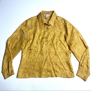 Gold 100% Silk Button Down